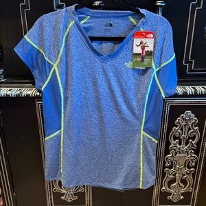 The North Face Blue and Neon Green Tee NWT SZ Large